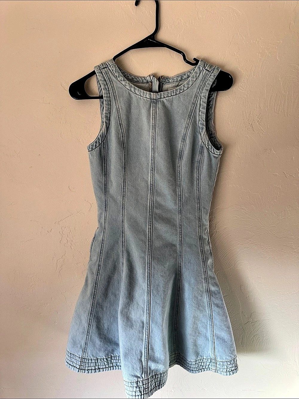 Free Assembly Sleeveless Denim Panel Mini Dress Blue XS